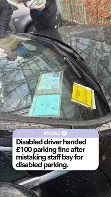 A disabled swimmer was handed a £100 parking fine after parking in what he thoug