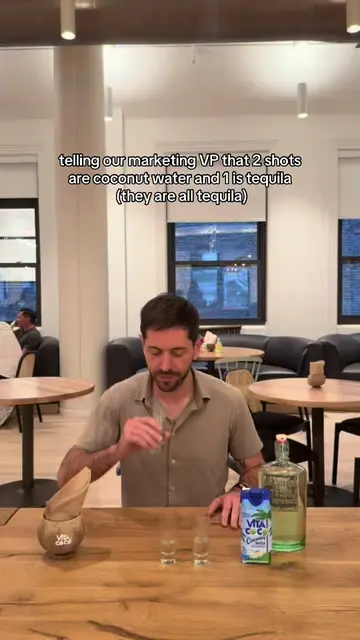 chat do we still have a job? 👀 #vitacoco #coconutwater #fyp #tequila #prank 
