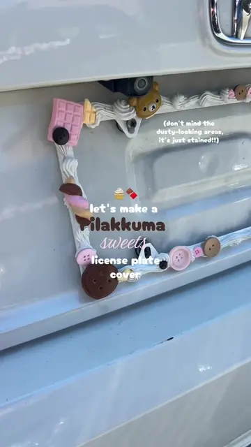 🧁 rilakkuma sweets license plate cover!  🧁TAGS!  #rilakkuma #sweets #decoden #