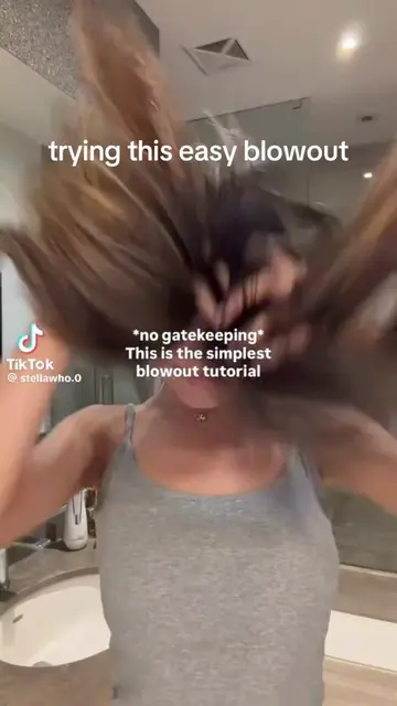turned out fine for being so fast and easy! #blowout #hairinspo #easyhairstyle #