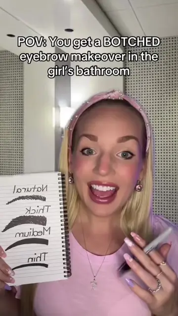 POV: You get a BOTCHED eyebrow makeover in the girl’s bathroom🙈🥸 #asmr #eyebro