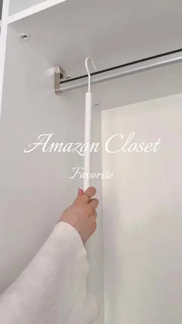 Adjustable closet hanging rod that helps double your closet space!  #closet #clo