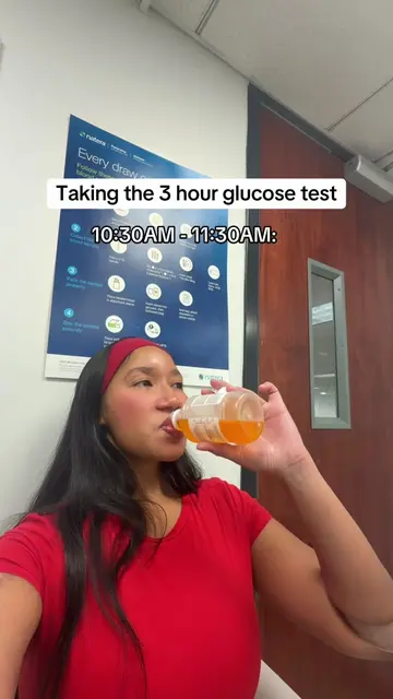 glucose 3 hour testing @ 28 weeks! I was scared to drink the red one so I stuck 