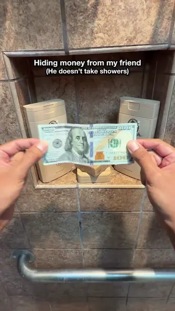 Bro is NEVER going to find this 🧠 #drsquatch #money #friend #shower #hiding 