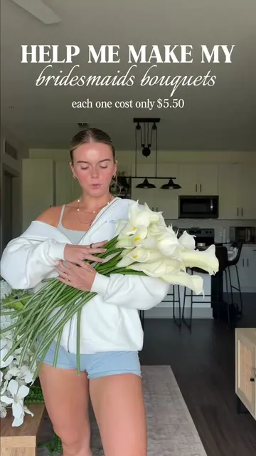 Help me make my budget bridesmaid bouquets  that cost me only $5.50 to make 🤍 #