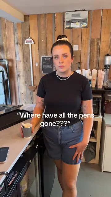 Always one 🙄 #pen #coworker #fyp #hospitality #coffee 