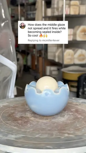 The ceramic surfaces that touch are sponged clean of glaze so the lid and tray p