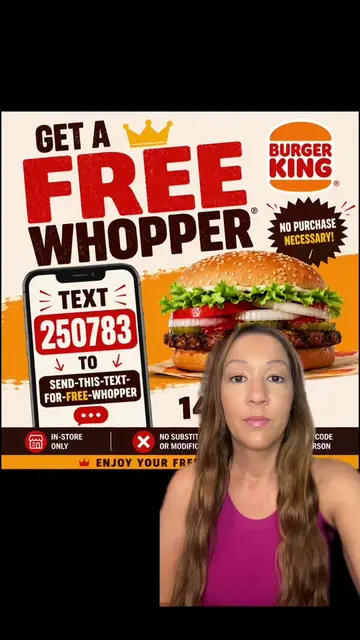 🍔 FREE WHOPPER ALERT! 🍔 Burger King is giving away a FREE Classic Whopper thro