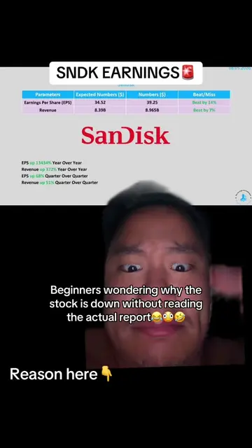 SANDISK EARNINGS REPORT🚨 Here’s what you missed; For context: a memory company 