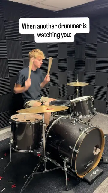 Bro was not impressed 😭 #drums #drumming #band #music 