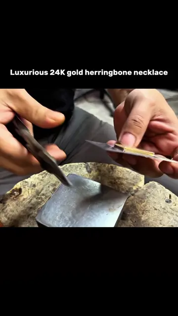 The making of luxurious 24k Gold herringbone necklace.#jewelrymaking#handmadejew