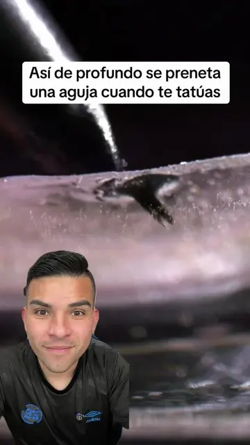 Video que muestra qué tan profundo se preneta una aguja cuando te tatúas 😳 ##ta