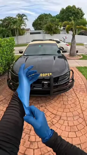 Even the state troopers know who to call when the car needs to be spotless 👀 Th