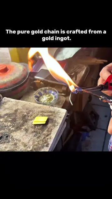 Making a pure gold chain from gold bars/ jewelry making.#jewelrymaking #handmade