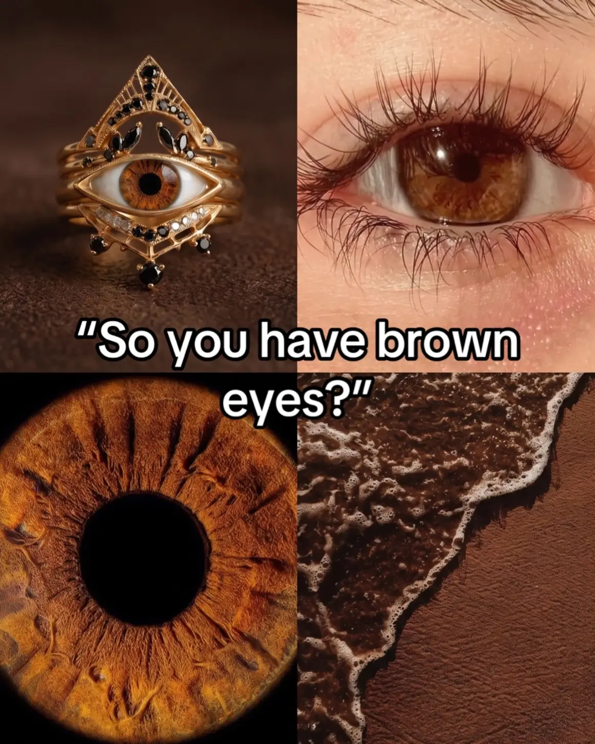 Dark brown eyes 👁️✨  #browneyes #goldring #eyering #custom #eyes 