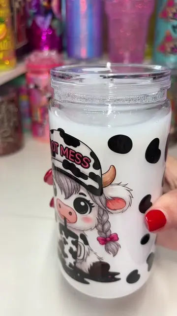 Science Experiment Snowglobe Tumbler #milksnowglobe #snowglobetumbler #highlandc