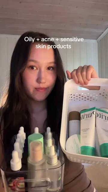 Best products for oily + acneprone + sensitive skin!🧺🍀#koreanskincare #kbeauty