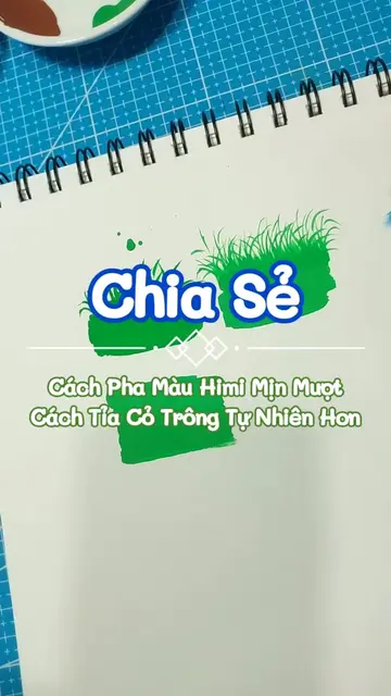 Cách pha màu Himi mịn mượt 1 mẹo giúp tỉa cỏ trông tự nhiên hơn #konekoaozora #t