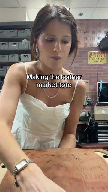 The making of the leather market tote #leathertotebag #reusablebags #reusablebag