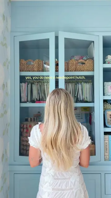it’s a need ✨ #needlepointtiktok #needlepoint #hutch #homedecor #officedecor 