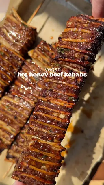HOT HONEY “BEEF” KEBABS  These were actually so insane I can’t wait to make them