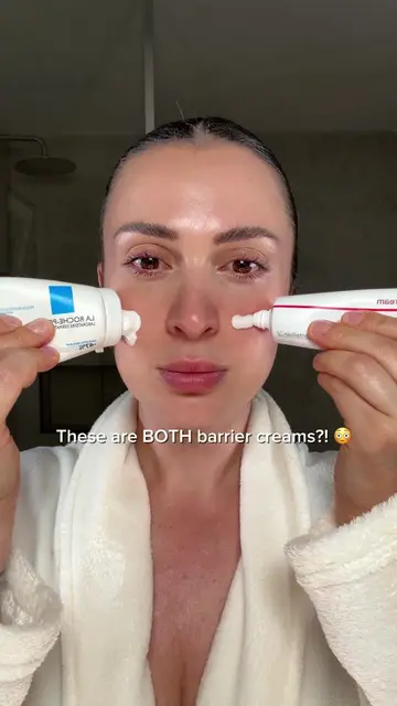 Two barrier creams. Two different textures. 👀One takes FOREVER to absorb… but m