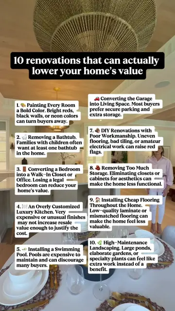 💸 Not every renovation adds value to your home! Some upgrades can actually make