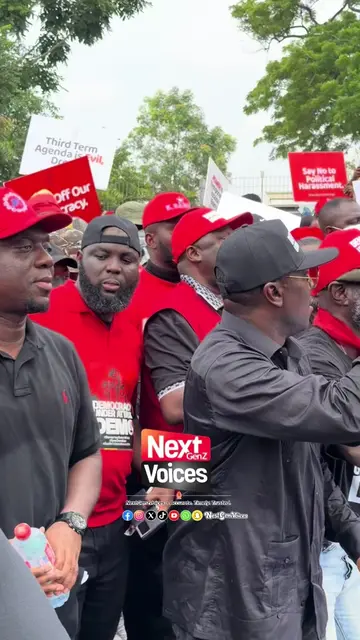 Minority Leader Alexander Afenyo-Markin leads supporters in singing the popular 
