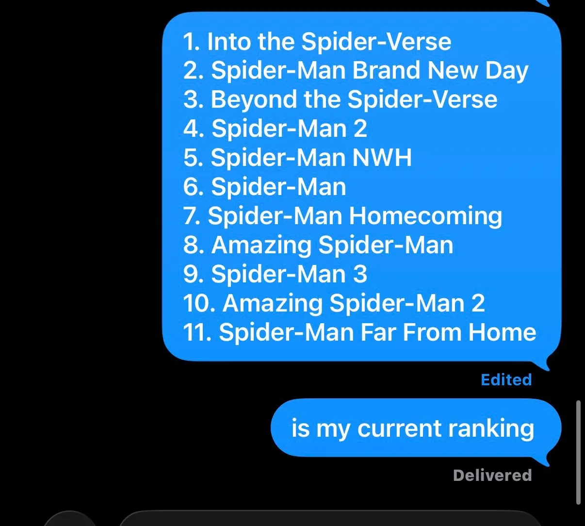 Spider-Man Movie Rankings #spiderman #mcu