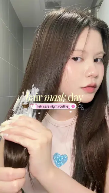 🧺🗯️(my hair care night routine) วันมาส์กผมมาเเล้ววว บำรุงเเน่นๆ 🛁 *･῾ ᵎ  #hai