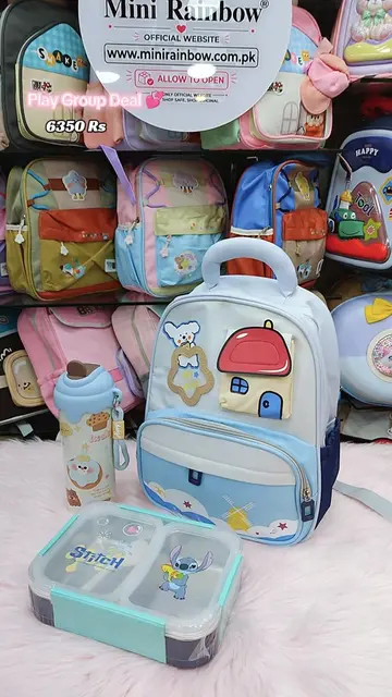 🎒 Playgroup Kids School Deal , Small Backpack - Lunch Box - Bottle 🚚 COD Avail