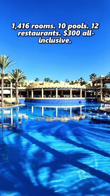 1,416 rooms. 10 pools. 12 restaurants. 13 bars. Splash Water World. RIU Pool Par