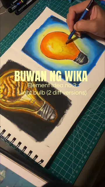 Poster making element idea no.3: Light bulb in 2 diff versions. Materials: hbw/ 