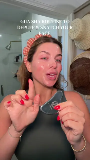Morning gua sha routine to depuff & snatch the face ✨ that gua sha before & afte