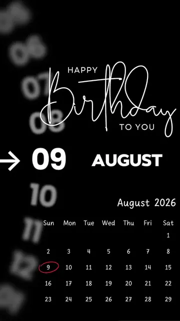 Happy Birthday 09 August 2026 Template-Just click "Capcut Anchor (try this templ