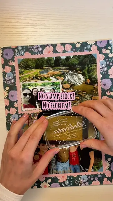 Craft supply hack of the day: your stamp pad cover can double as a stamping bloc