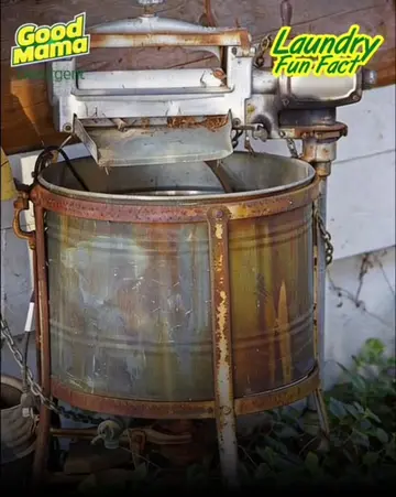 Did you know that early washing machines were crafted from wood and metal?  To g