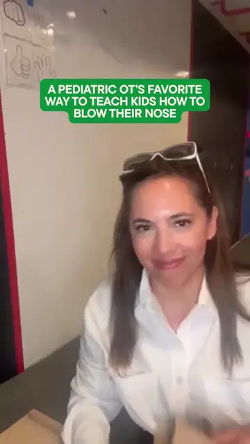 As a pediatric OT this is my favorite way to teach kiddos how to blow their nose