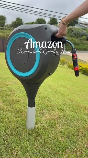 🔗In Bio! Retractable Garden Hose 🪴💙 #amazonhome #outdoorliving #gardenhoes #r