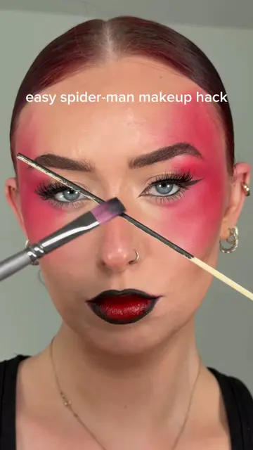 easy spider-man makeup hack 🕷️  @Sculpted by Aimee second skin foundation @Char