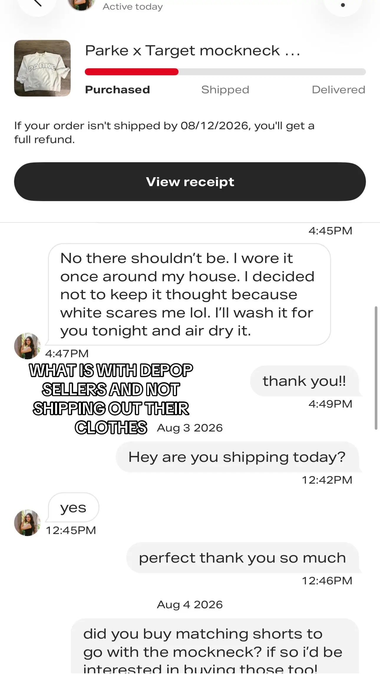 like i purchased this a week ago and you said you shipped it when you didnt 💔💔
