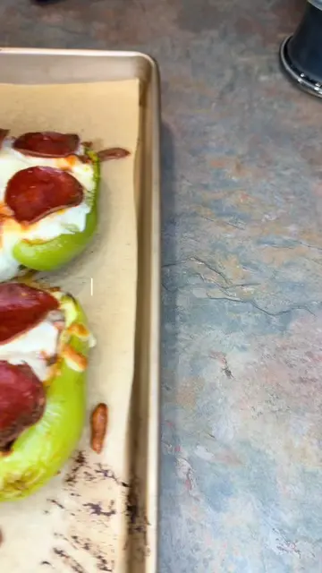 Perhaps my new favorite stuffed peppers- Pizza Stuffed Peppers Ingredients: * 3 