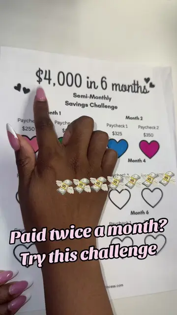 Save $4,000 in 6 months with this semi-monthly savings challenge 💸✨ #Budgeting 