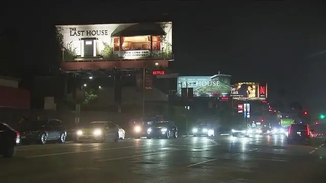 A man has been living inside an enclosed space on a billboard on Sunset Boulevar