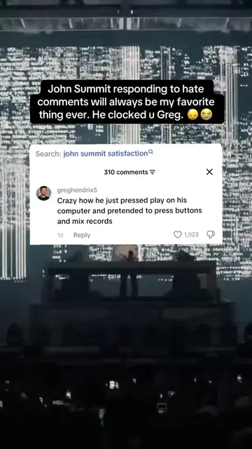 No because literally who are you greg. #johnsummit #hatecomments #funny #lollapa