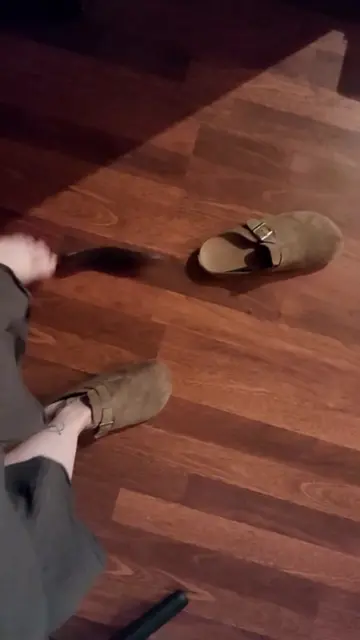 You take off your slipper for one second… and your weasel steals it. 😂🐾 Kaya f