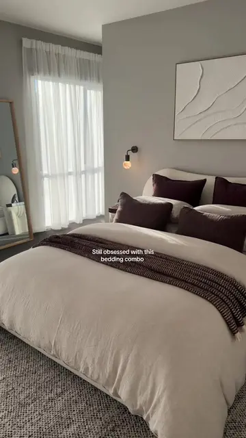 Linen and chocolate together 🤝 #linenbedding #fluffydoona #bedding #brownandlin