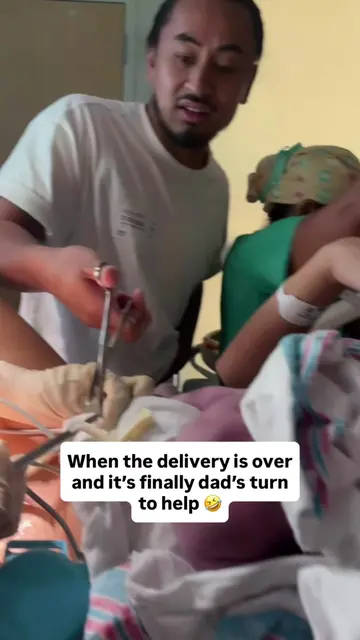 It’s the nurse telling my husband to change his face for me 🤣