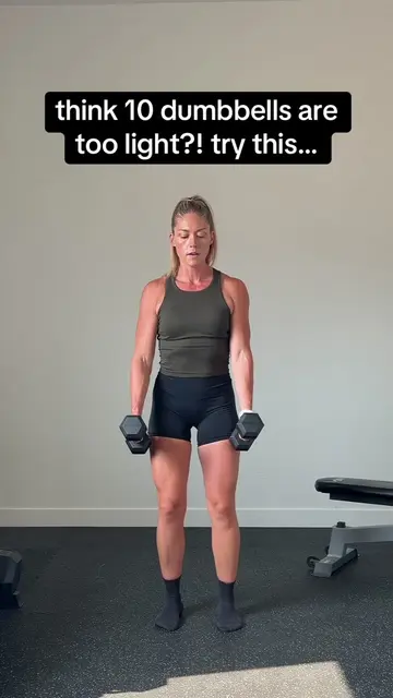 If you think 10 dumbbells are too light, try this move 🔥🥵 after each minute my