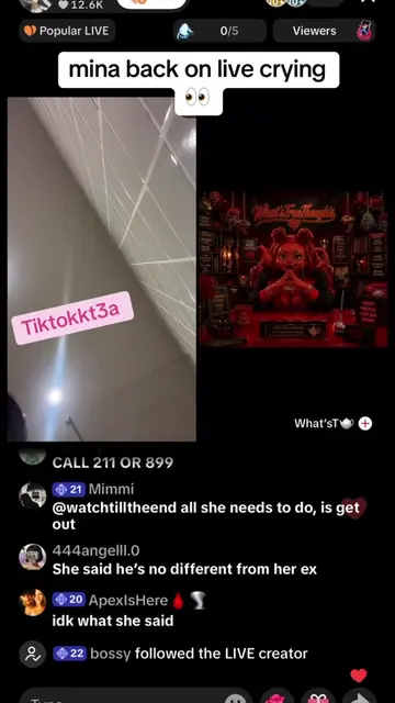 @mina 🍒 @Anti Tatted🐺 @Mina🍒 back on live and chat claiming anti hits her 😳 